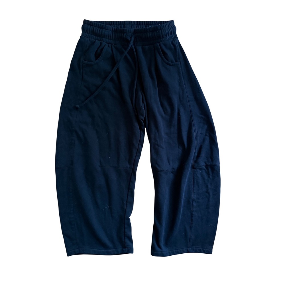 Reflex Black Wide Leg Sweatpants Barrel Joggers Women Medium